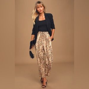Tour Tan Snake Print Trouser Pants